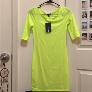 Brand new Fashionnova neon green mini dress.